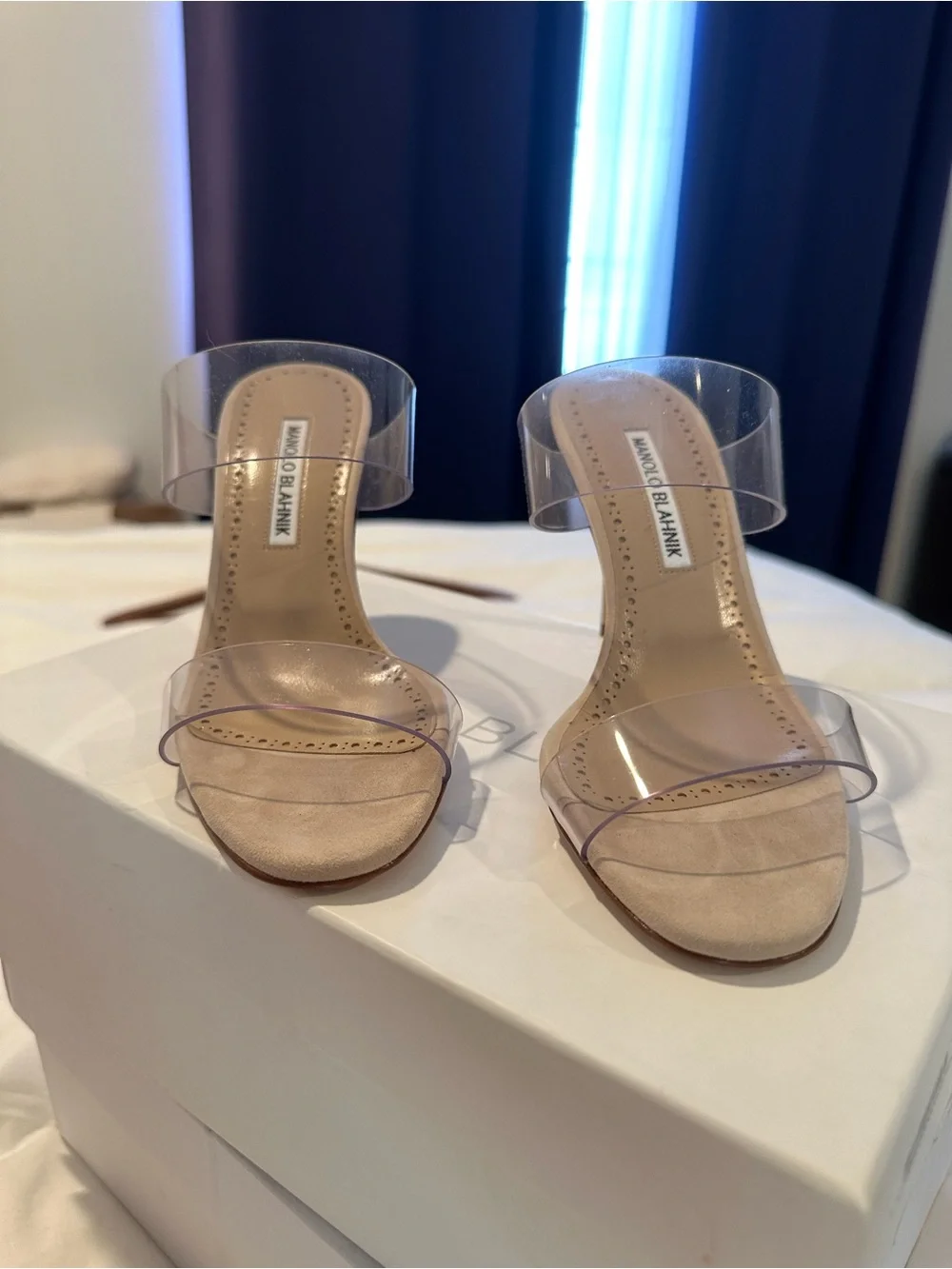 Manolo Blahnik SCOLTO Heels with Clear Straps